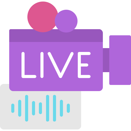 Emisión en directo icono gratis
