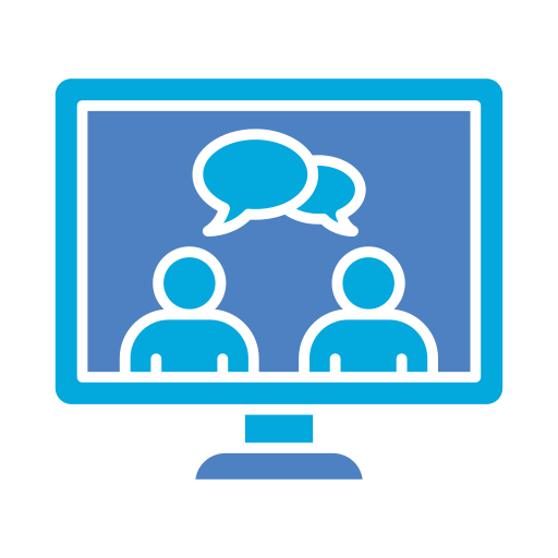 reunión en línea icono gratis