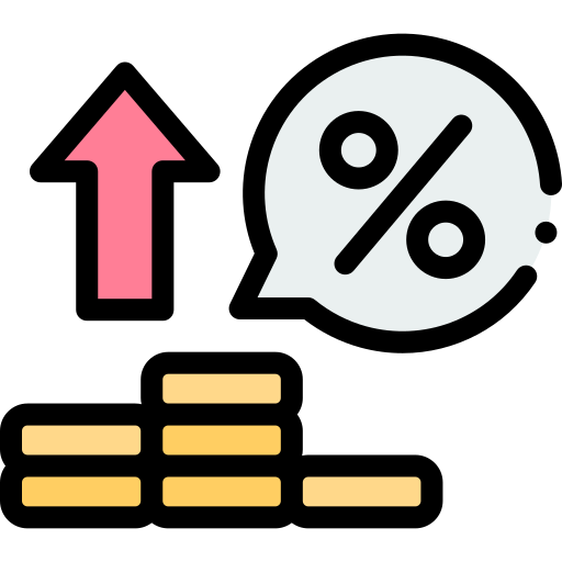 Interest rate Detailed Rounded Lineal color icon