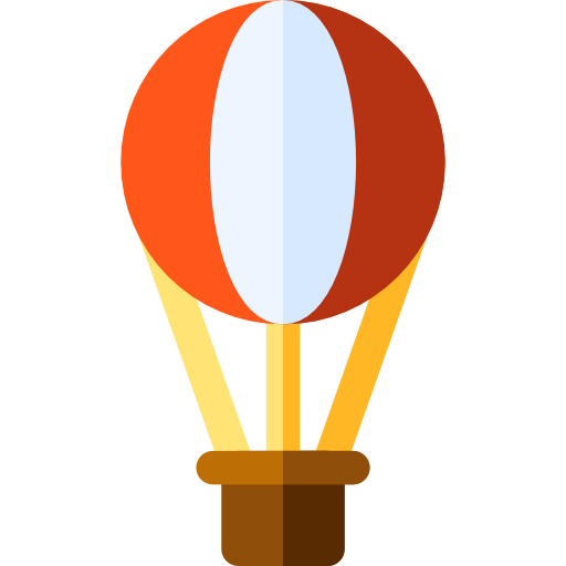 Hot air balloon Basic Rounded Flat icon