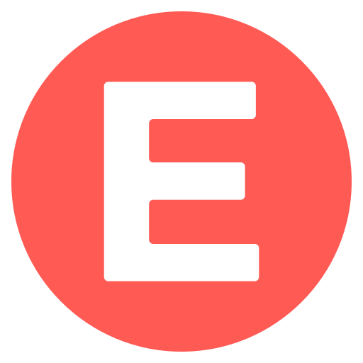 Letter e Generic color fill icon