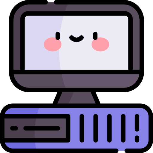 Computer Kawaii Lineal color icon