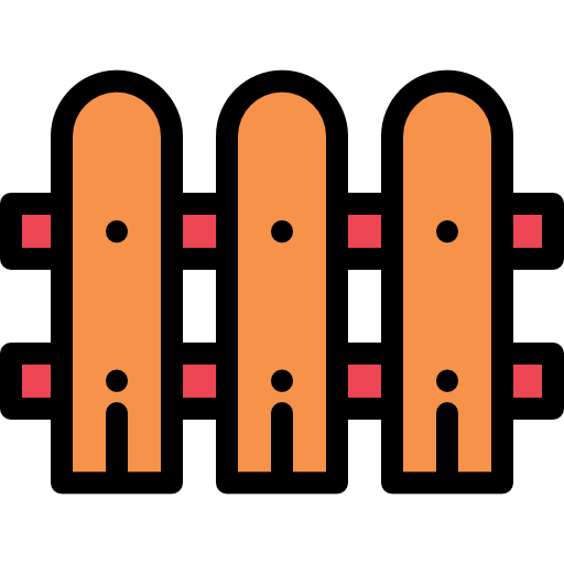 Fence Detailed Rounded Lineal color icon