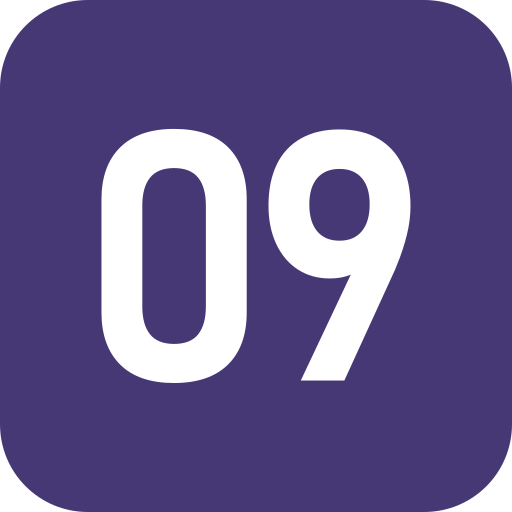 número 9 icono gratis