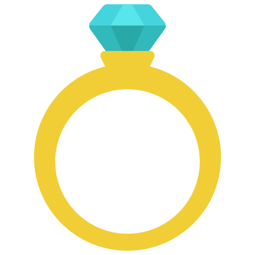 Engagement ring Juicy Fish Flat icon