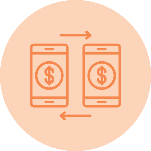 transferencia de dinero icono gratis