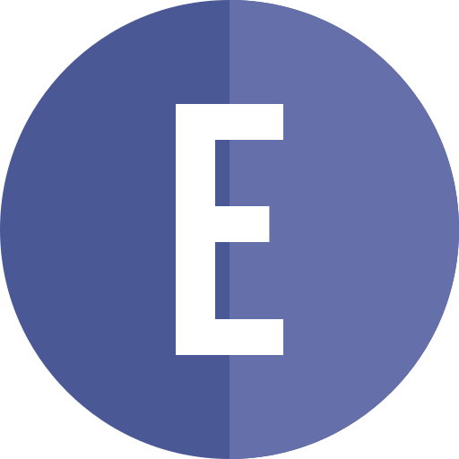 Letter e Generic color fill icon