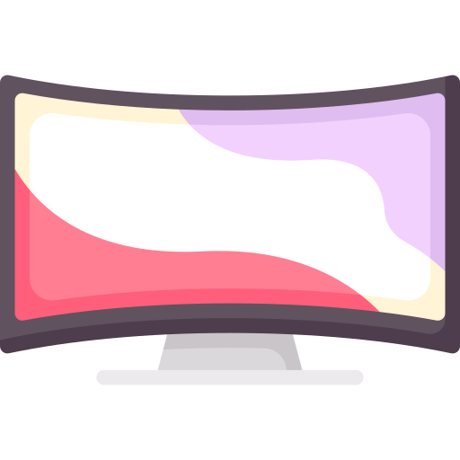 Curved Monitor Special Flat Icon
