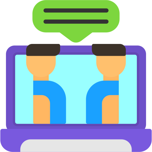 reunión en línea icono gratis