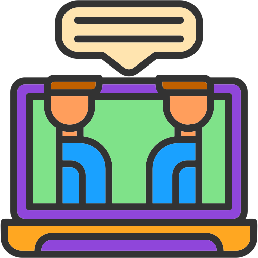 reunión en línea icono gratis