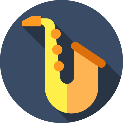 Saxophone Flat Circular Flat icon