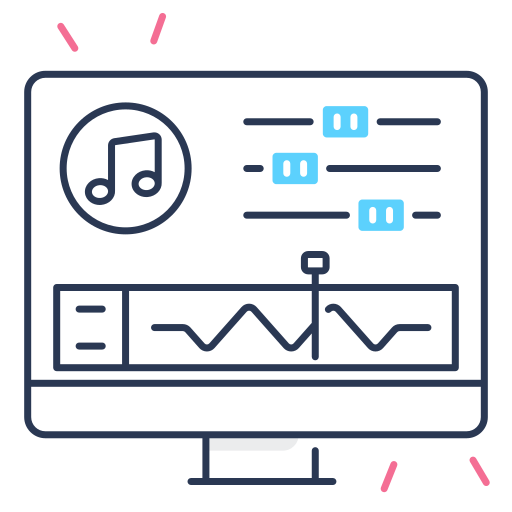 edición de audio icono gratis