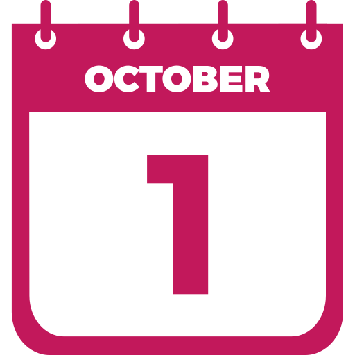 1 de octubre icono gratis