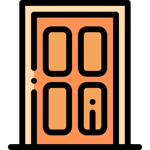 Door Detailed Rounded Lineal color icon