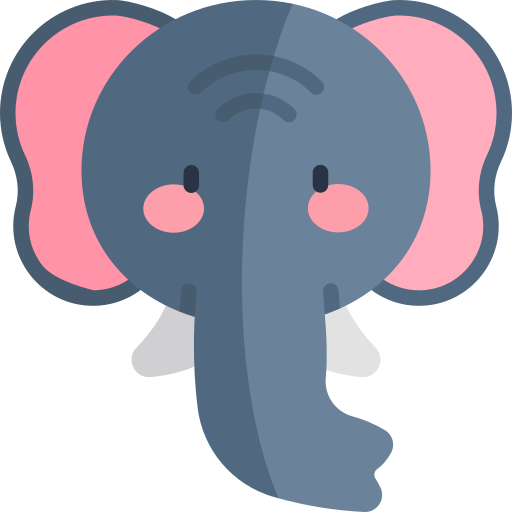 Elephant Kawaii Flat icon