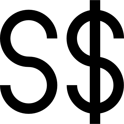 Singapore Dollar Basic Straight Lineal icon