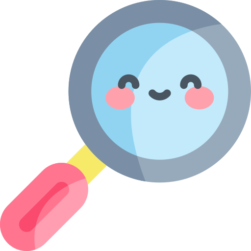 Magnifying glass Kawaii Flat icon