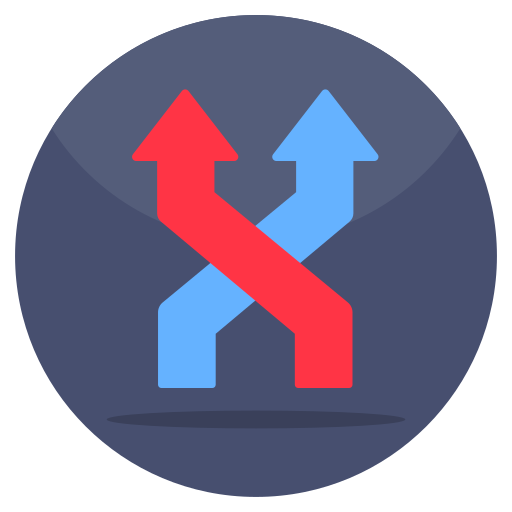 Crossing arrows free icon