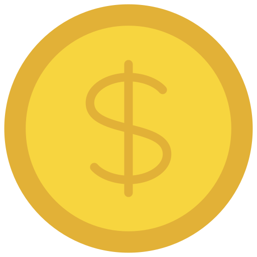 Dollar Coin Juicy Fish Flat Icon