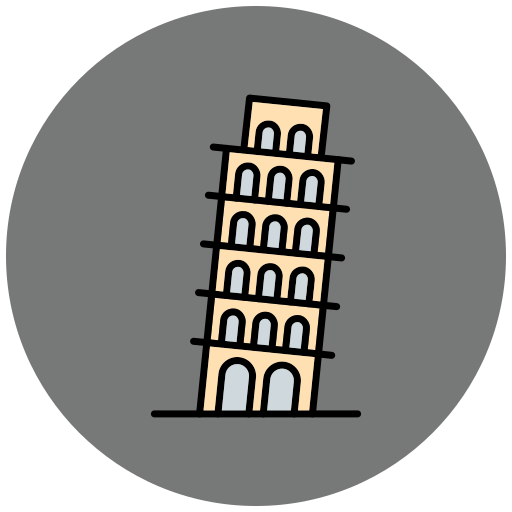 Leaning tower of pisa Generic color fill icon