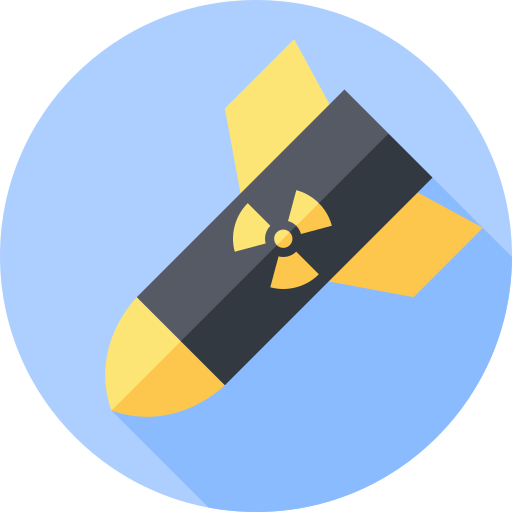 bomba nucleare Flat Circular Flat icona