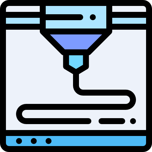 3d printer Detailed Rounded Lineal color icon