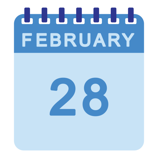 February - Free time and date icons