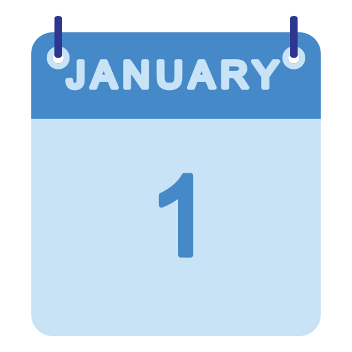 January - Free time and date icons