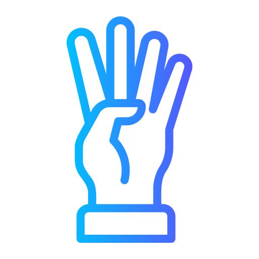 Four fingers Free hands and gestures icons