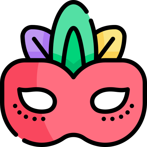 Carnival mask Kawaii Lineal color icon