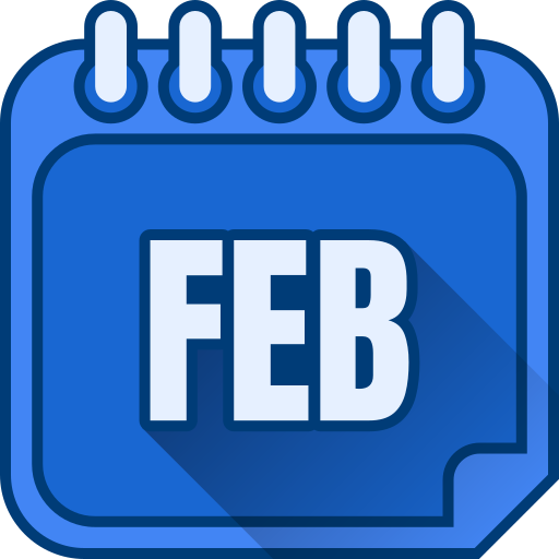 February - Free time and date icons