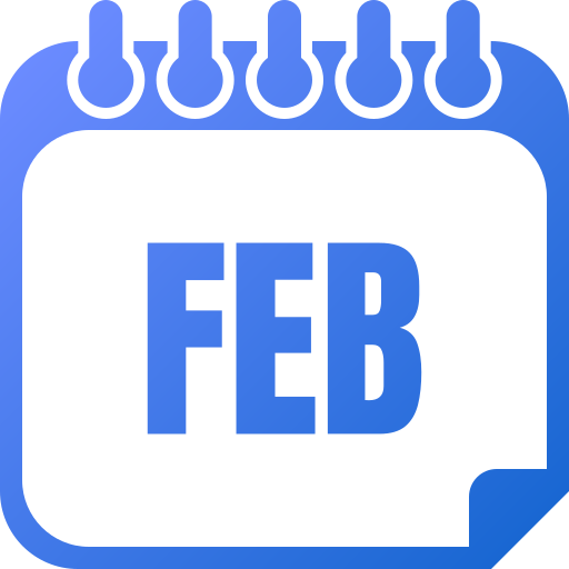 February - Free time and date icons