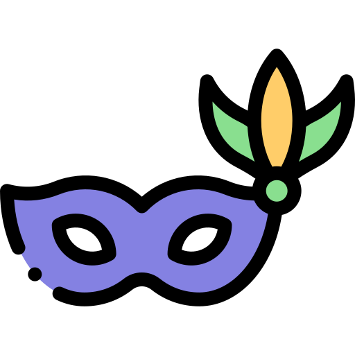 Carnival mask Detailed Rounded Lineal color icon