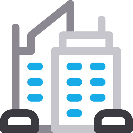 Skyscraper Basic Rounded Lineal Color icon