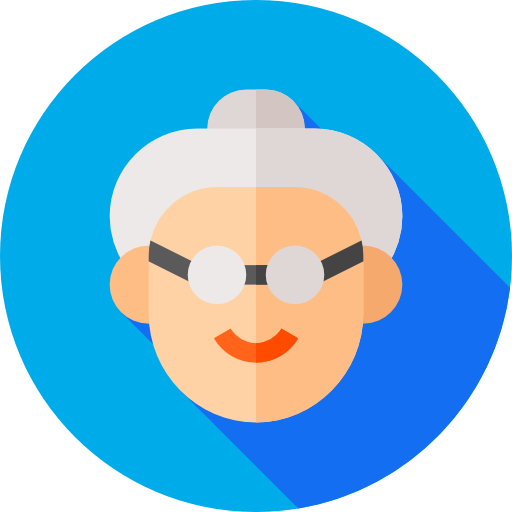 Grandmother Flat Circular Flat icon