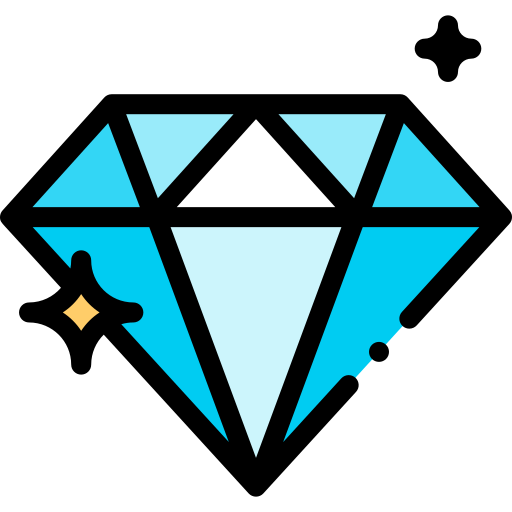 Diamond Detailed Rounded Lineal color icon