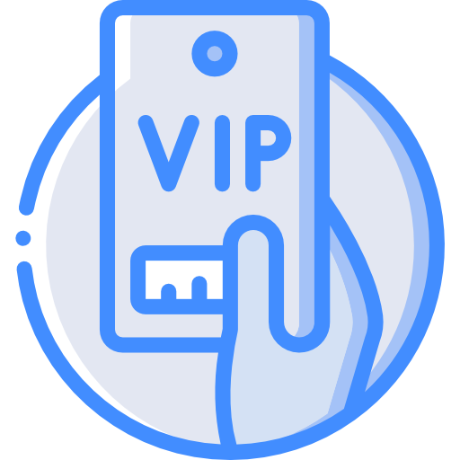 VIP icon blue, isolated on white background Stock Photo - Alamy