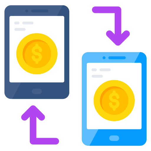 transferencia móvil icono gratis