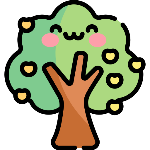 Apple Tree Kawaii Lineal color icon