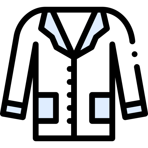 Lab Coat Detailed Rounded Lineal color icon