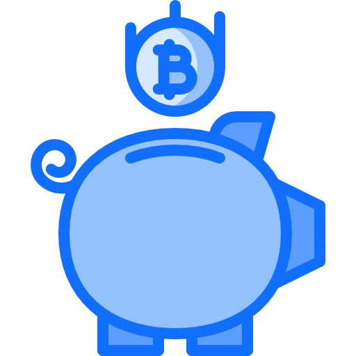 Piggy bank Coloring Blue icon