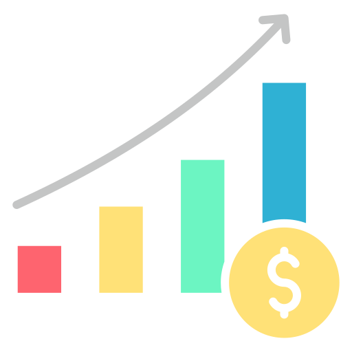 crecimiento de beneficios icono gratis