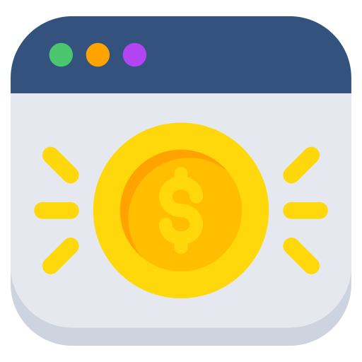 argent en ligne Icône gratuit