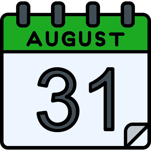 August - Free time and date icons