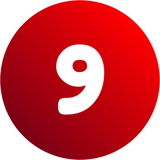 Number 9 Generic gradient fill icon