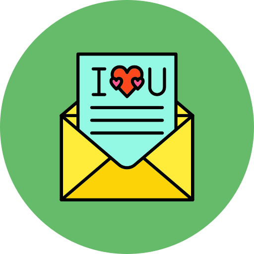 carta de amor icono gratis