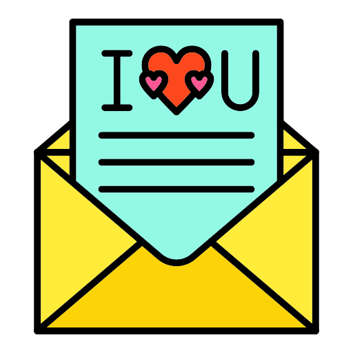 carta de amor icono gratis