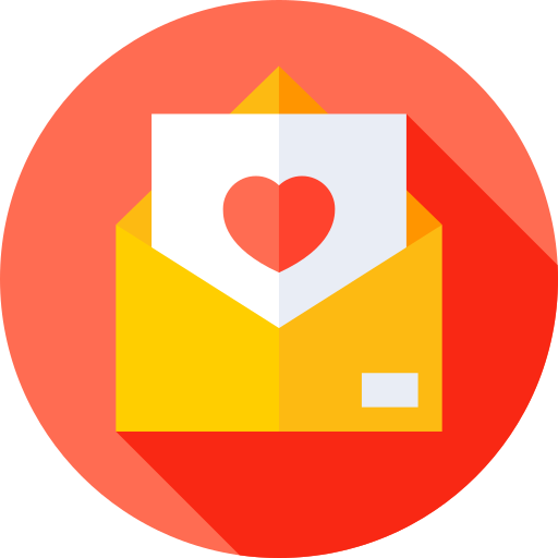 Love letter Flat Circular Flat icon