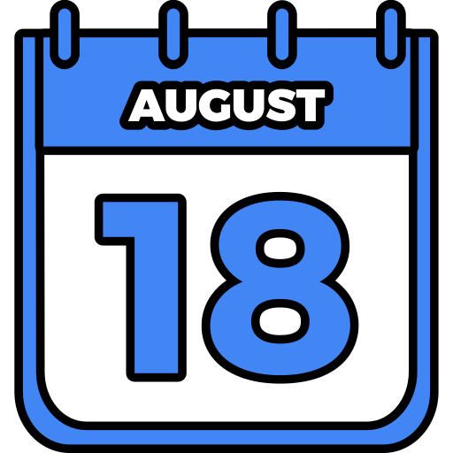 August 18 Generic color lineal-color icon