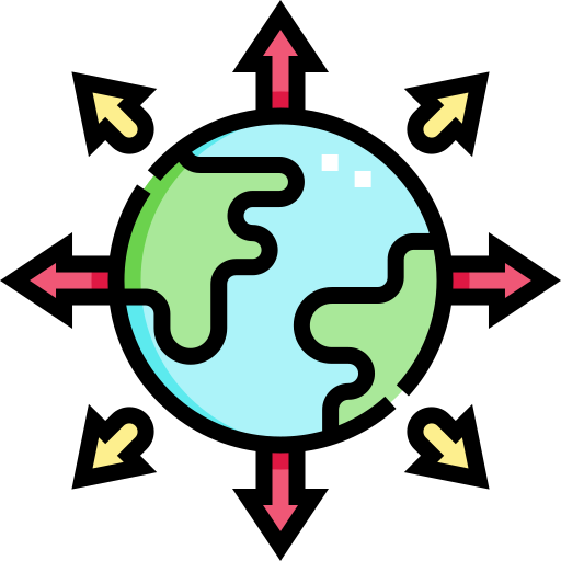 Global Distribution Detailed Straight Lineal Color Icon